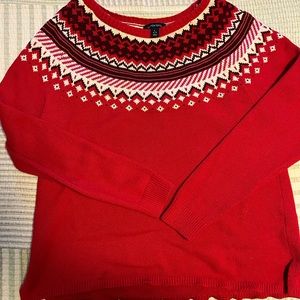 Lands End Cotton Fair Isle Sweater -L